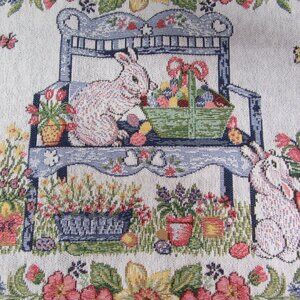 NEW! Blossoms & Blooms Tapestry-Style Easter Table Runner